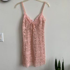 ONLY HEARTS Peach Stretch Lace Slip Negligee Chemise